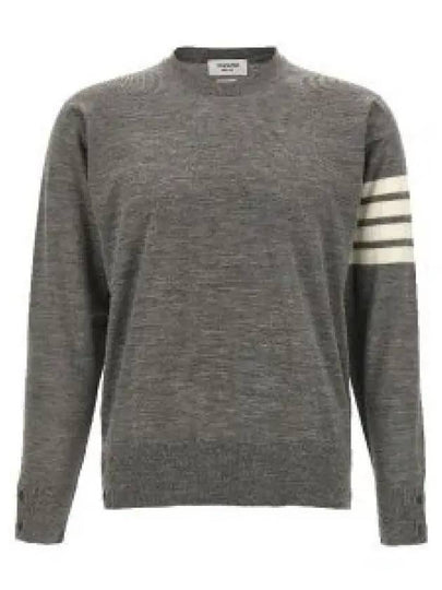 4 Bar Armband Classic Merino Wool Knit Top Light Grey - THOM BROWNE - BALAAN 2