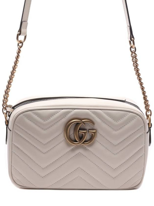 GG Marmont Matelasse Small Chain Shoulder Bag White - GUCCI - BALAAN 2