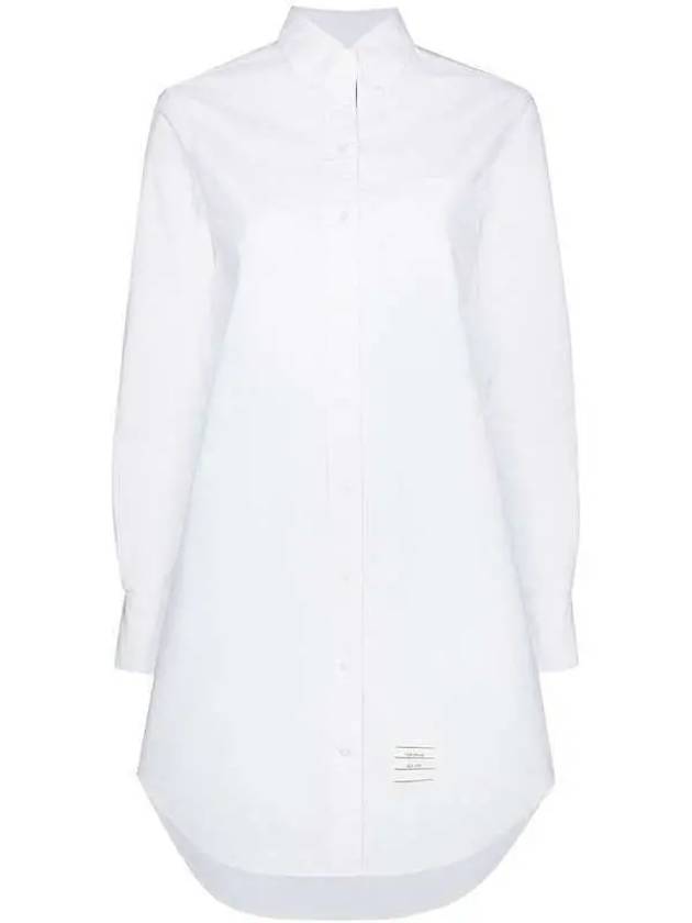 Women's Hidden Oxford Shirt Long Dress White - THOM BROWNE - BALAAN 2