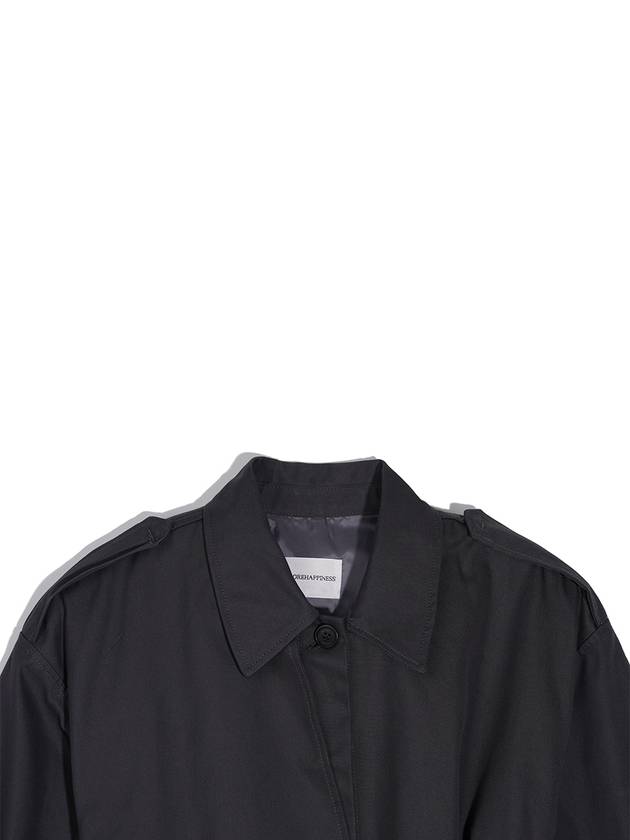 Button Half Trench Jacket Charcoal - HARDCORE HAPPINESS - BALAAN 6