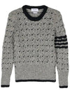 4 Bar Cable Knit Top Grey - THOM BROWNE - BALAAN 3