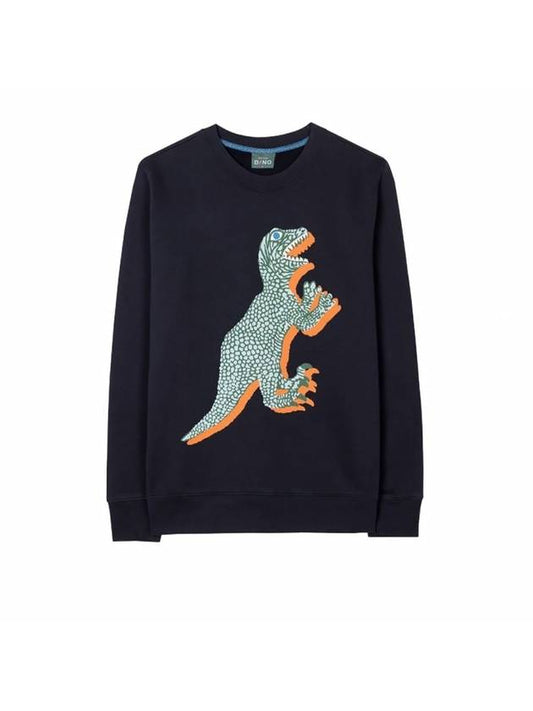 Dinosaur Print Crew Neck Sweatshirt Navy - PAUL SMITH - BALAAN 1