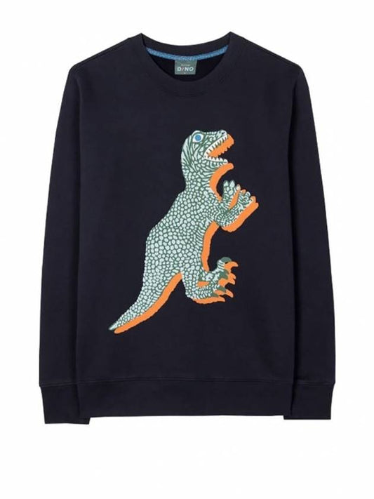 Dinosaur Print Crew Neck Sweatshirt Navy - PAUL SMITH - BALAAN.