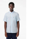 Men's Logo Patch Cotton Short Sleeve Shirt Blue - LACOSTE - BALAAN 2