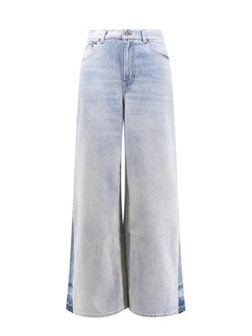 Women s Logo Patch Wide Leg Jeans 24WDP02151 49V Blue BPG - CHLOE - BALAAN 1