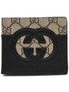 Cutout Interlocking G Monogram Bifold Wallet Beige Black - GUCCI - BALAAN 2