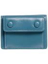 Le Mask Dot Pocket 3-fold Half Wallet Coin Bill Card Wallet Dusty Blue - LE MASQUE - BALAAN 3