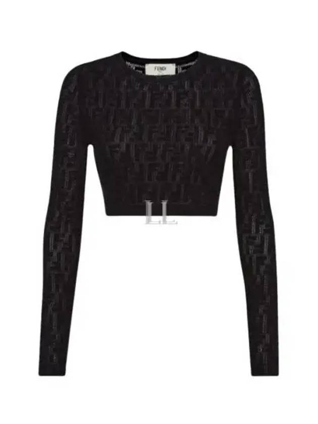 Cropped Knit Top Black - FENDI - BALAAN 2