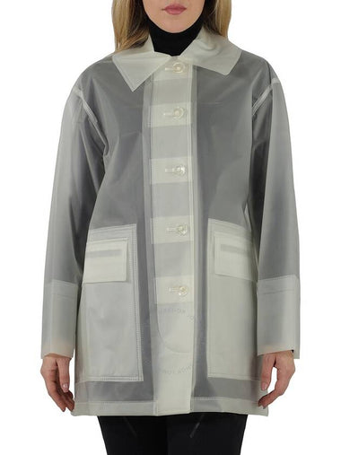 Burberry Ladies White Soft-touch Plastic Oversized Car Coat, Brand Size 4 (US Size 2) - BURBERRY - BALAAN 1