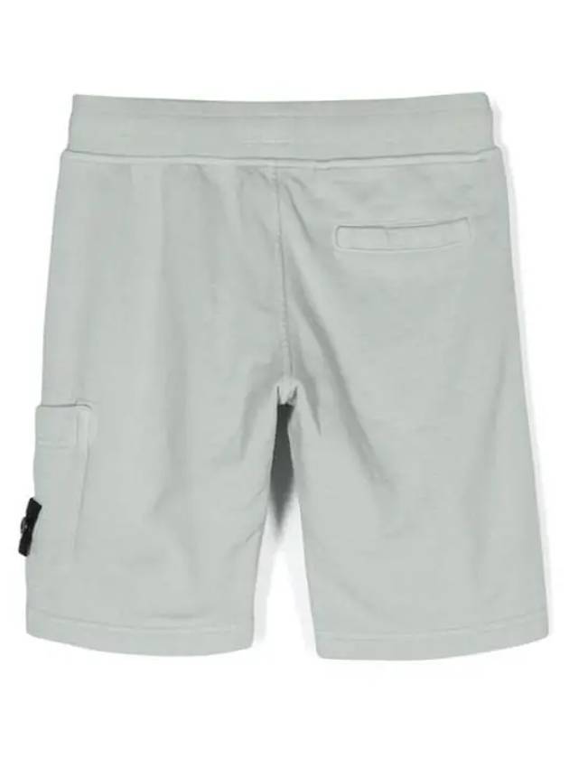 Kids Wappen Patch Fleece Shorts Grey - STONE ISLAND - BALAAN 4