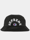 SS24H86 BLACK Champion Collaboration Bucket Hat - SUPREME - BALAAN 1