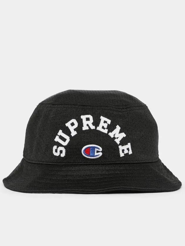 SS24H86 BLACK Champion Collaboration Bucket Hat - SUPREME - BALAAN 1