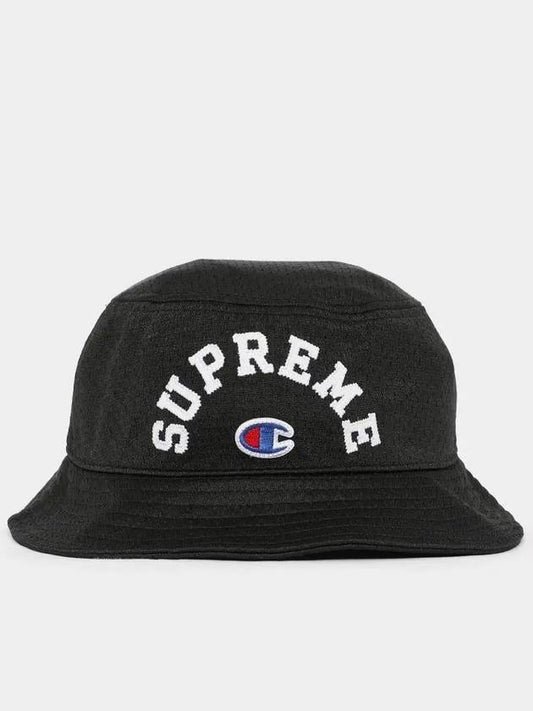 SS24H86 BLACK Champion Collaboration Bucket Hat - SUPREME - BALAAN 2