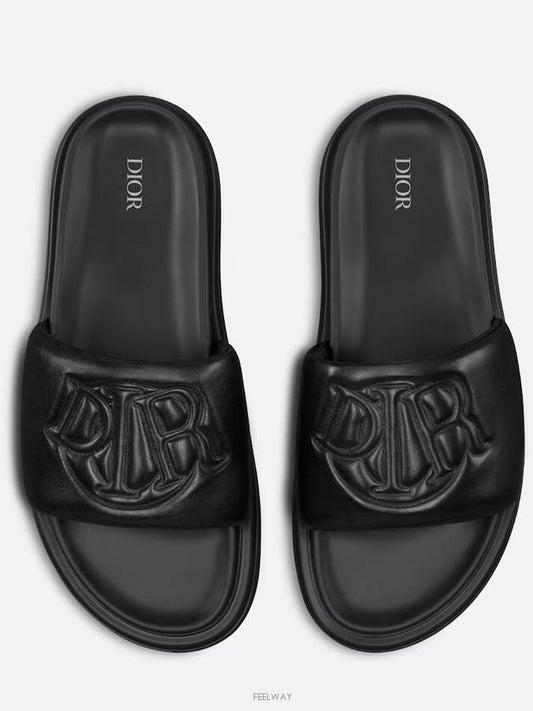 Aqua Quilted Smooth Calfskin Sandal Black - DIOR - BALAAN 2