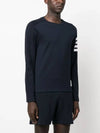 4-Bar Striped Cotton Long Sleeve T-Shirt Navy - THOM BROWNE - BALAAN 4