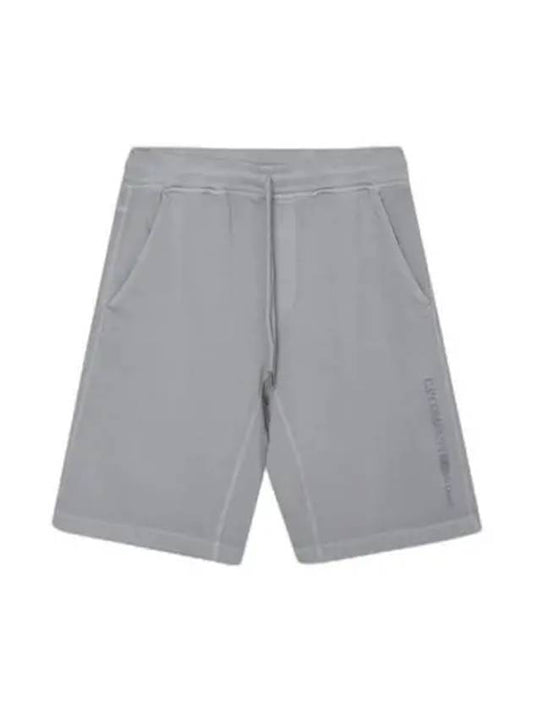 Men's Fleece Logo Bermuda Shorts Grey - CP COMPANY - BALAAN 2