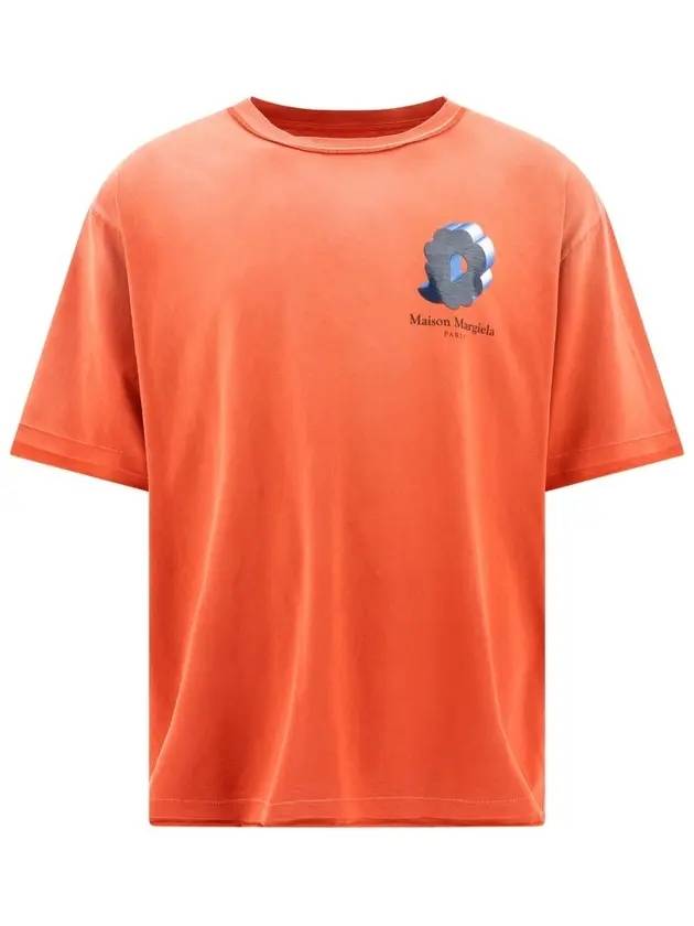 Chest Logo Print Short Sleeve T-Shirt Orange - MAISON MARGIELA - BALAAN 1