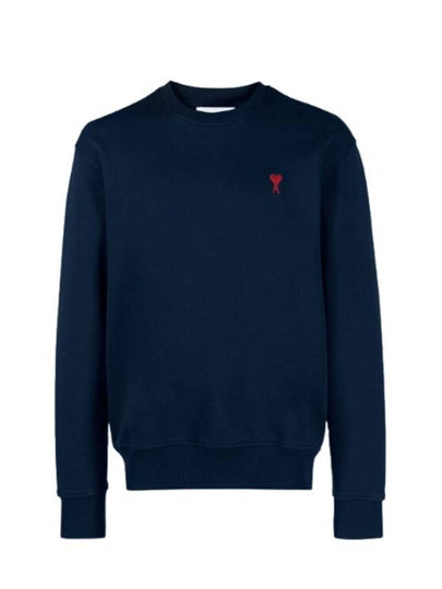 Small Heart Logo Sweatshirt Navy - AMI - BALAAN 2