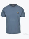 Logo Patch Short Sleeves T-Shirt Avio Blue - STONE ISLAND - BALAAN 2