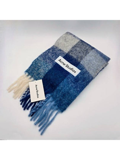 Check Mohair Muffler Grey Blue - ACNE STUDIOS - BALAAN 2