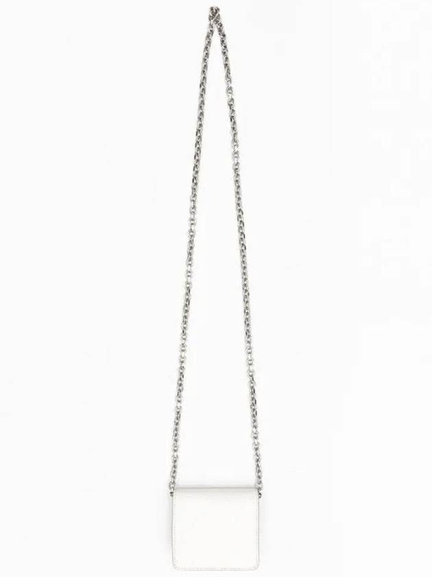 Embroidery Logo Chain Cald Wallet White - MAISON MARGIELA - BALAAN 4