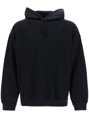 black cotton hoodie with gfx print - Y-3 - BALAAN 1