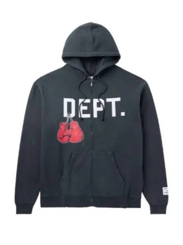 Boxing Merch Zip Up Hoodie Black - GALLERY DEPT. - BALAAN 2