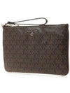 Jet Set Monogram Leather Clutch Bag Brown - MICHAEL KORS - BALAAN 3