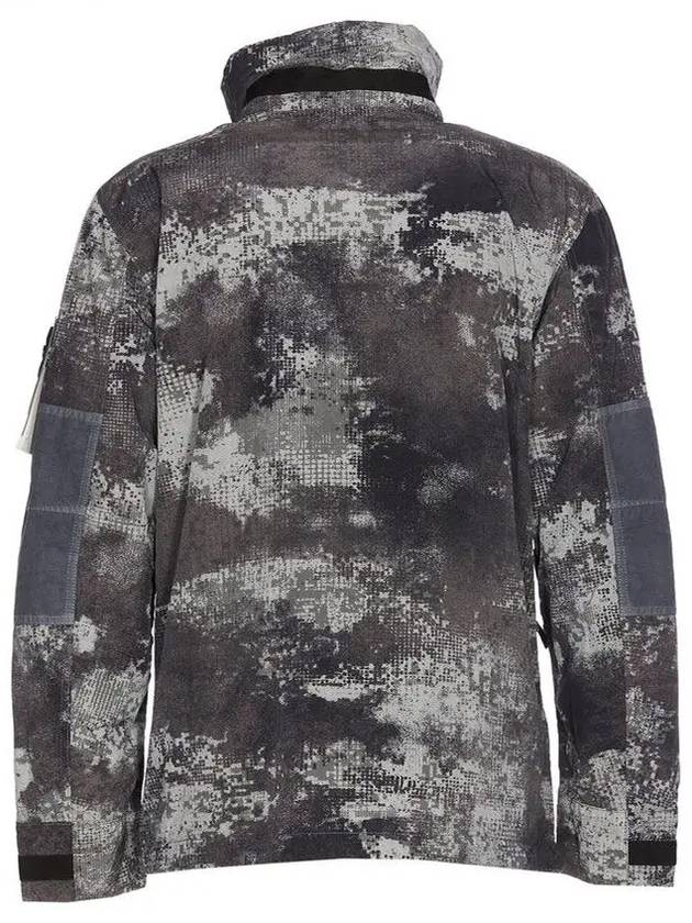 Dissolving Grid Camo Econyl Regenerated Nylon Hooded Jacket Grey - STONE ISLAND - BALAAN 3