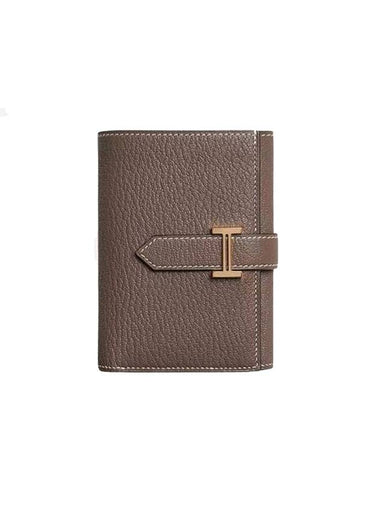 Bearn Tri-Fold Half Wallet Etoupe - HERMES - BALAAN 1