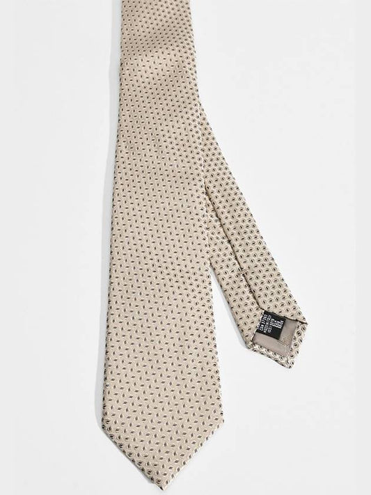 Square Dot Silk Tie Cream - EMPORIO ARMANI - BALAAN 2