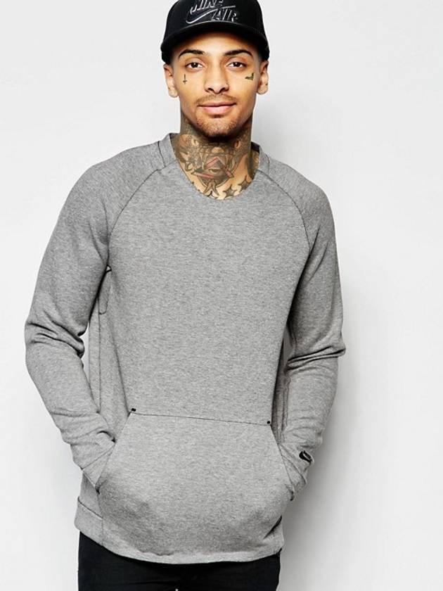 Tech Fleece Pocket Long Sleeve T-Shirt Grey - NIKE - BALAAN 2