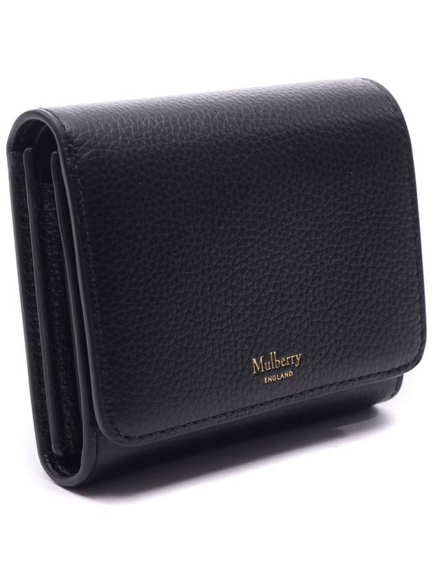 Continental French Classic Grain Half Wallet Black - MULBERRY - BALAAN 4