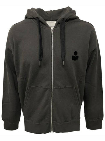 Markus Logo Zip Up Hoodie Faded Black - ISABEL MARANT - BALAAN 1