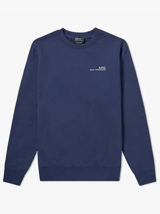 Men's Item Logo Sweatshirt Navy - A.P.C. - BALAAN.