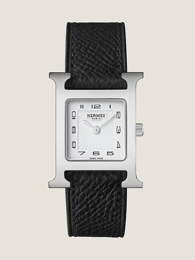 Women's Heure H Leather Band Watch Black - HERMES - BALAAN 2