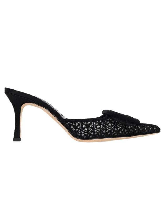 Maysailbee Lace Dentel Mule Heel Black - MANOLO BLAHNIK - BALAAN 1