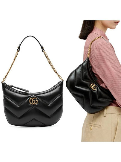 Marmont Small Leather Shoulder Bag Black - GUCCI - BALAAN 2