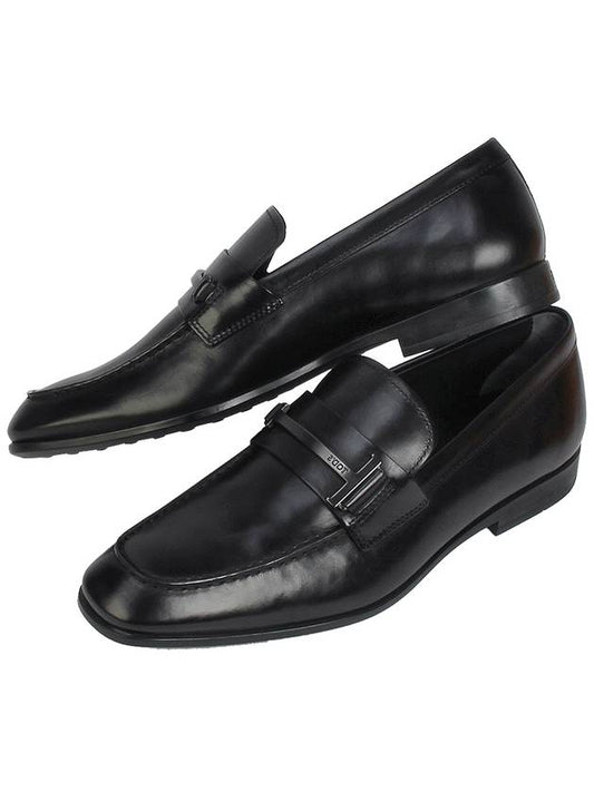 Men's Steel Logo Penny Loafer Black - TOD'S - BALAAN.