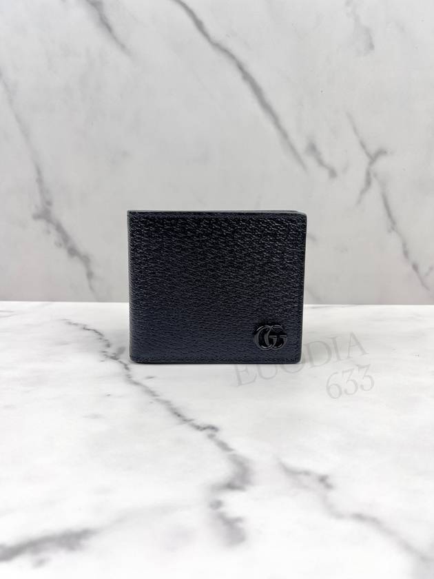 GG Marmont Leather Half Wallet Black - GUCCI - BALAAN 3