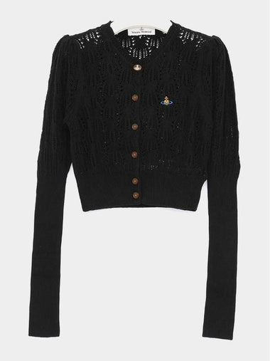 Samantha Cropped Cardigan Black - VIVIENNE WESTWOOD - BALAAN 1