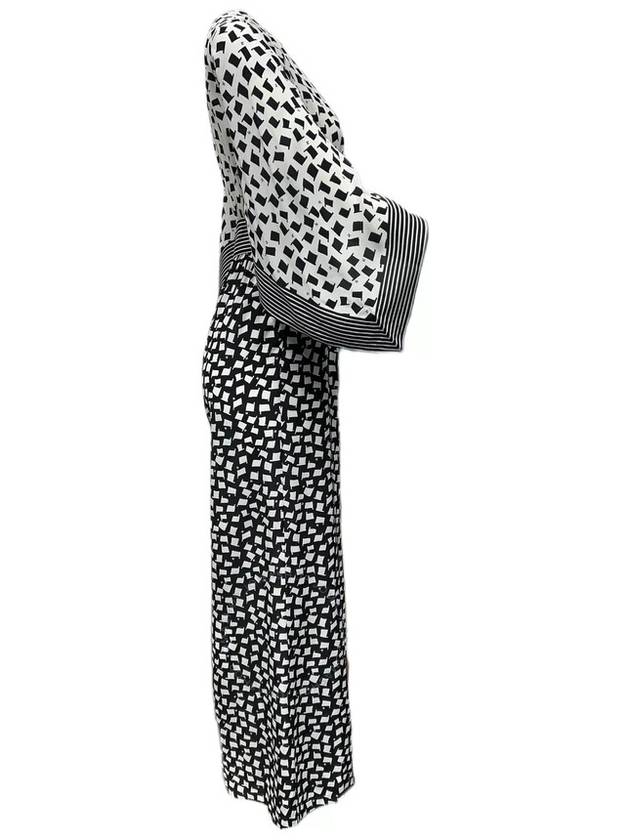 Max Mara Ladies White Black Origano Printed Silk Jumpsuit, Brand Size 36 (US Size 2) - MAX MARA - BALAAN 2