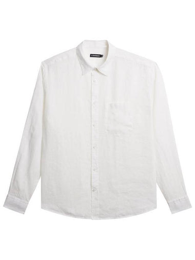 Regular Clean Linen Long Sleeve Shirt White - J.LINDEBERG - BALAAN 1