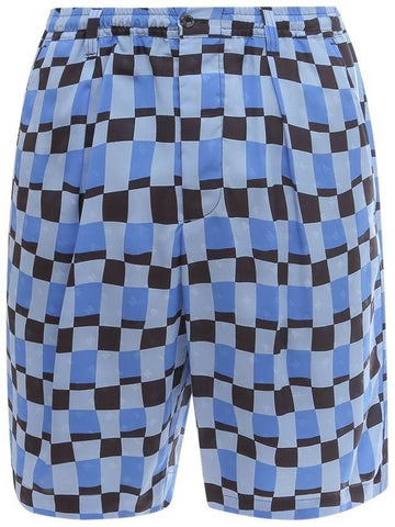 Check Print Bermuda Shorts Blue - MARNI - BALAAN 1