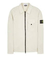 Stretch Cotton Gabardine Overshirt Jacket Stucco - STONE ISLAND - BALAAN 2