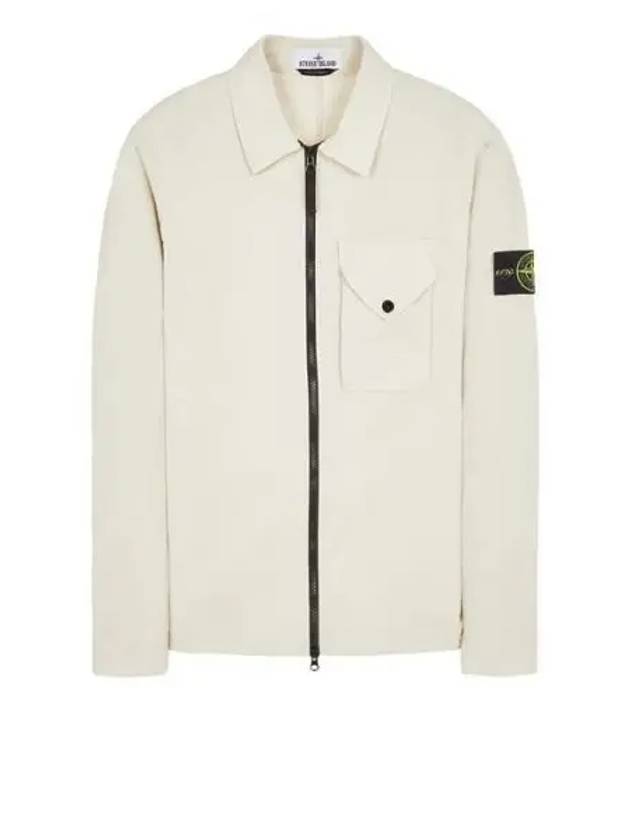 Stretch Cotton Gabardine Overshirt Jacket Stucco - STONE ISLAND - BALAAN 2