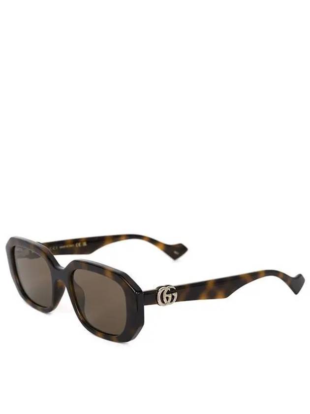 Eyewear Double G Geometric Frame Sunglasses Brown - GUCCI - BALAAN 2