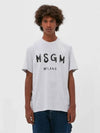 Milano Brushed Logo Short Sleeve T-Shirt Grey - MSGM - BALAAN 9