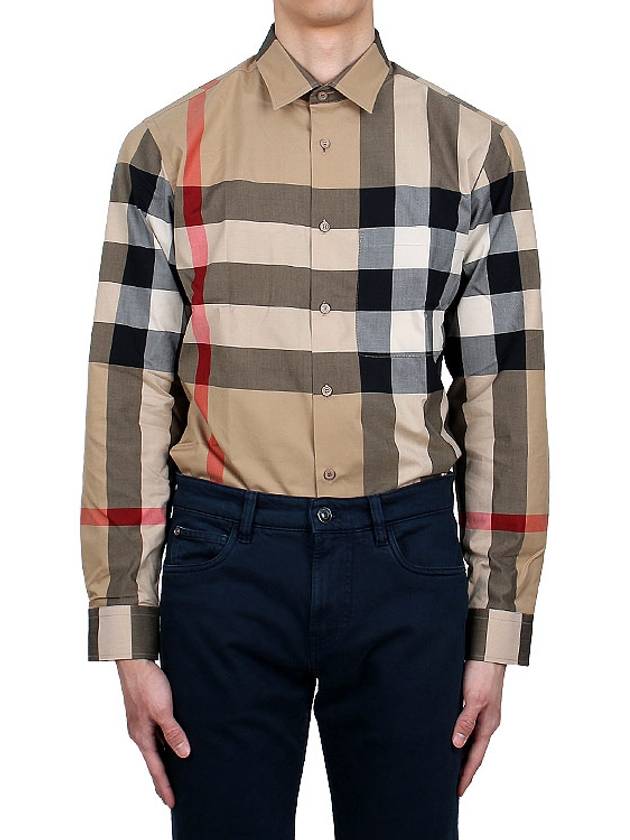 Check Cotton Long Sleeve Shirt Archive Beige - BURBERRY - BALAAN 4