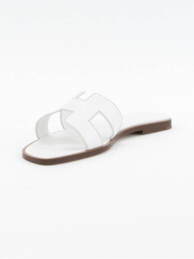 Oran Calfskin Slippers Blanc - HERMES - BALAAN 5